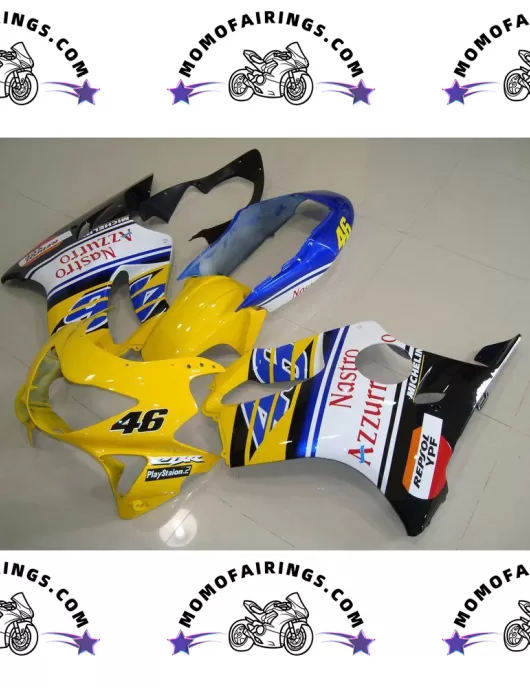 1999-2000 Honda CBR600 F4 Fairings Kits Yellow White